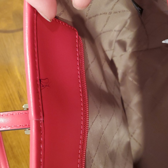 Like NEW Michael Kors pink stripe Jet Set travel tote